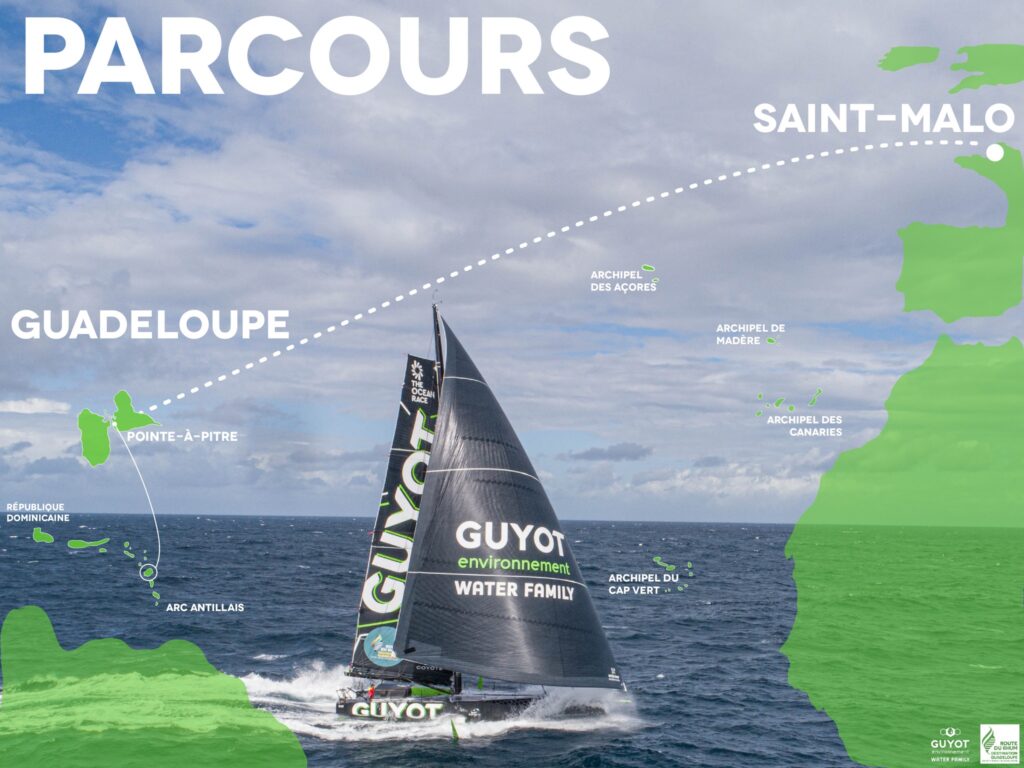 Route du Rhum 2022 Benjamin Dutreux sur son voilier Team Guyot Environnement x Water family
