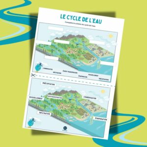 Cycle de l'eau schéma et coloriage et point a relier