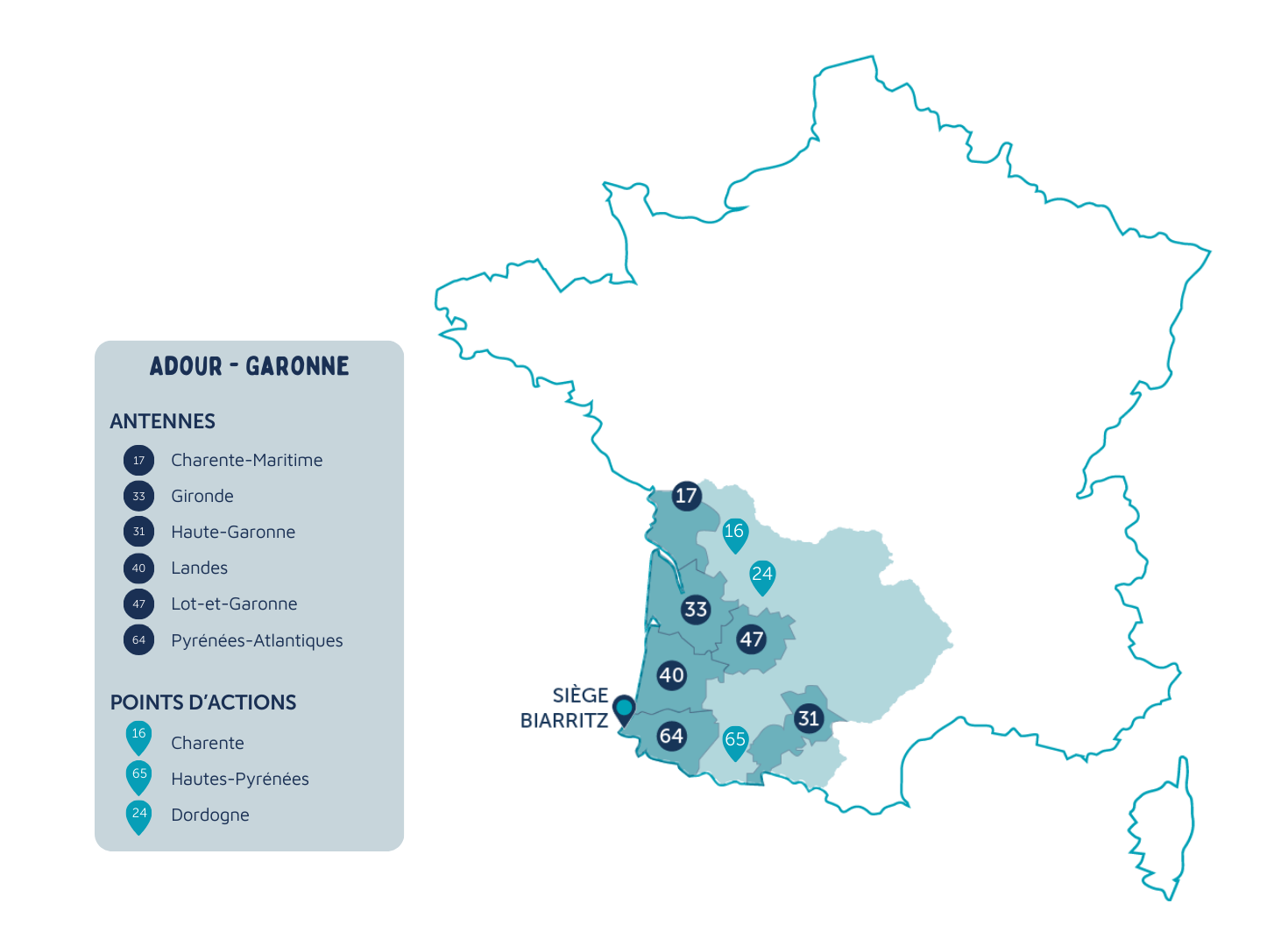 Carte national Adour Garonne mai 20256